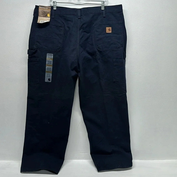 Carhartt Pants Washed Work Utility Dungaree Straight Leg Midnight Blue 42 x 30 - Picture 4 of 8